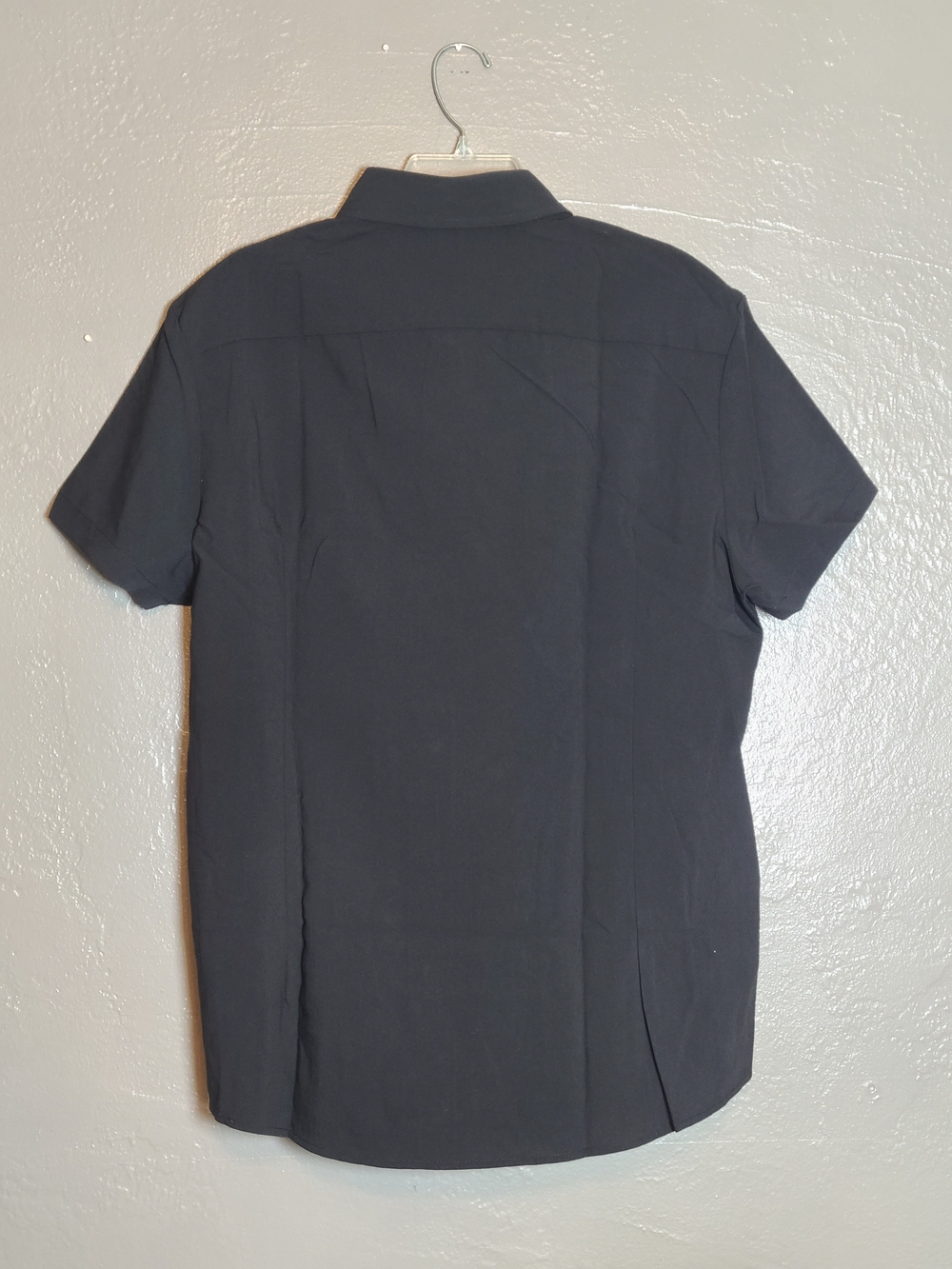 Letsee Black Short Sleeve Cuban  Guayabera Button-Up Shirt - Men's Casual Large - Picture 3 of 11